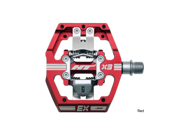 HT X3 DH Race Pedaler Rød Alu, m/cleats, 476gr 