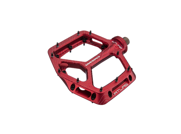 Race Face Atlas Platform Pedaler Rød Alu, 110x108mm, 20-pins, 376g 