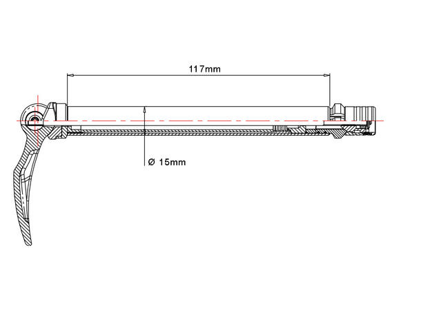 SR Suntour 15 Q-LOC TRK Aksling Ø 15mm x 100mm, 120gr 
