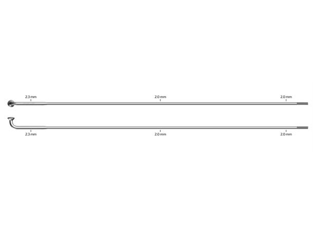 Sapim Strong Sølv Eiker 302mm J-bend, 2.0/2.34, 100 pk 