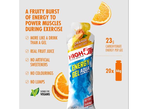 HIGH5 EnergyGel Aqua Appelsin 20pk, 66gr 