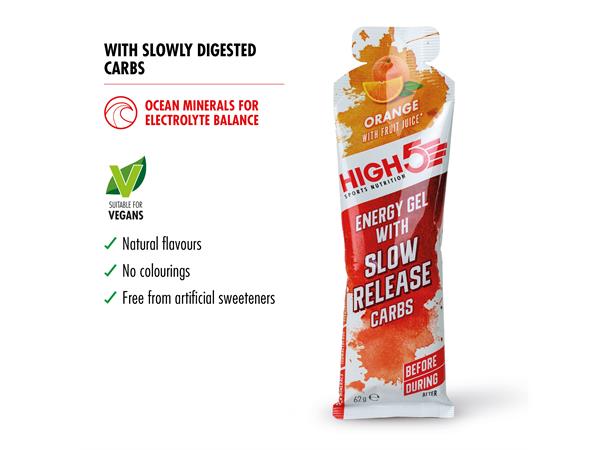 HIGH5 EnergyGel SRC Appelsin 14pk, 62g - Slow Release Carbs