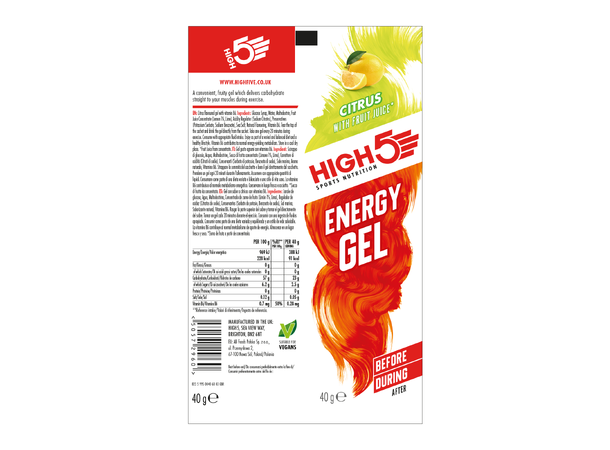 HIGH5 EnergyGel Sitrus 20pk, 40gr 