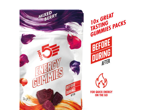 HIGH5 Energy Gummies Bær 10pk, 26g 