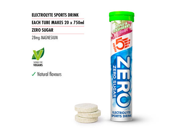 HIGH5 Zero Eple/Bringebær 8pk, 80gr - 20 tabletter 