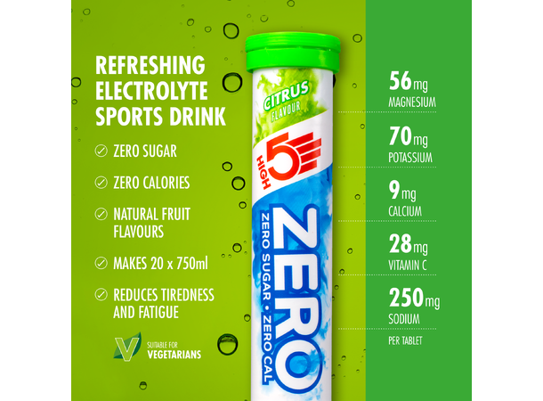 HIGH5 Zero Sitrus 8pk, 80gr - 20 tabletter 