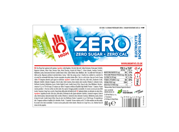 HIGH5 Zero Sitrus 8pk, 80gr - 20 tabletter 