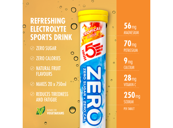 HIGH5 Zero Tropisk 8pk, 80gr - 20 tabletter 