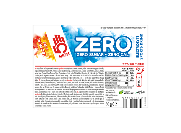 HIGH5 Zero Tropisk 8pk, 80gr - 20 tabletter 