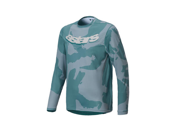 Alpinestars A-Dura Hollow LS Trøye JR Sølv/Grønn, Medium, Regular fit, Junior 