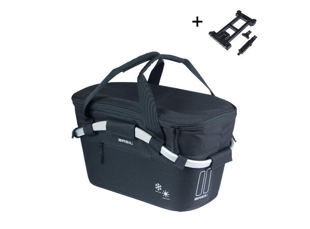 Basil Classic Carry All MIK ISO Kurv Bak Sort, Alu/Stoff, 18 ltr, ink MIK system 