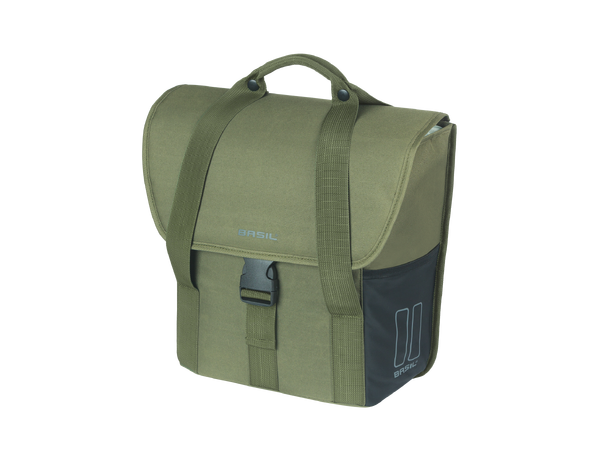 Basil GO-Single Sideveske Grønn, 16 ltr, Hook On System 