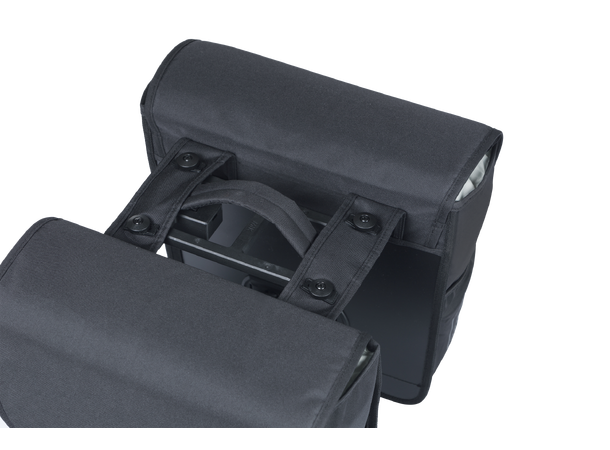 Basil GO Go-Double MIK Sideveske Sett Sort, 32 ltr, ink MIK system 