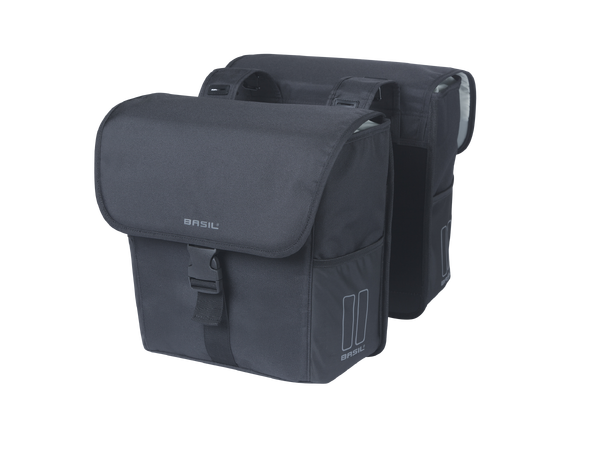 Basil GO Go-Double Sideveske Sett Sort, 32 ltr, Universal Bridge 