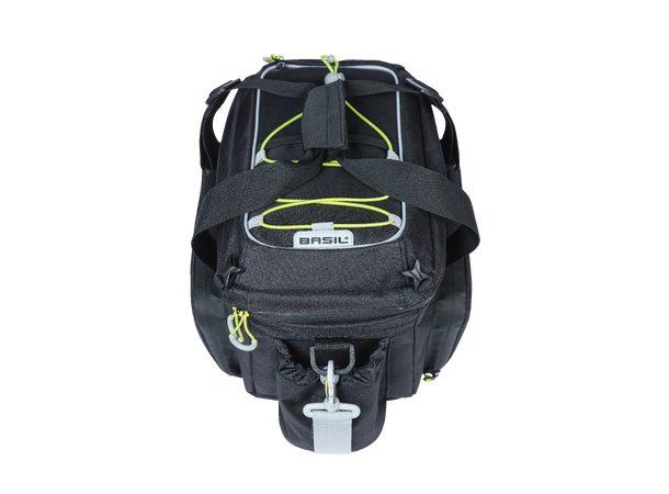 Basil Miles XL MIK Bagasjebrett Veske Sort/Lime, 9-36 ltr, ipx3,ink MIK System 