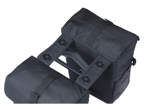 Basil Move MIK Sideveske Sett Sort, 30 ltr, ink MIK System 