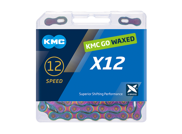 KMC X12 Go Waxed Kjede Aurora Blå 12-Delt, 126 ledd, 5.2mm 