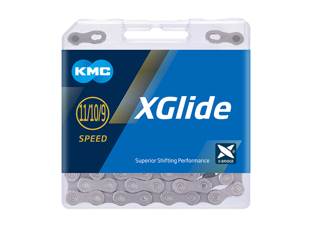 KMC xGlide Kjede Grå 9-11-Delt, 118 ledd, Cues Kompatibel 