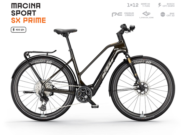 KTM Macina Sport SX Prime Sort BOSCH CPT-SX4P4, 1x12 SRAM X0 T-Type, 5 
