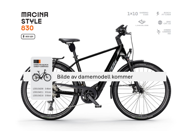 KTM Macina Style 830 Dame BOSCH PT-CX8I4, 1x10 SHIMANO CUES, 5 