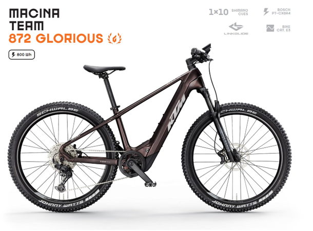 KTM Macina Team 872 Glorious BOSCH PT-CX8K4, 1x10 SHIMANO CUES, 5 