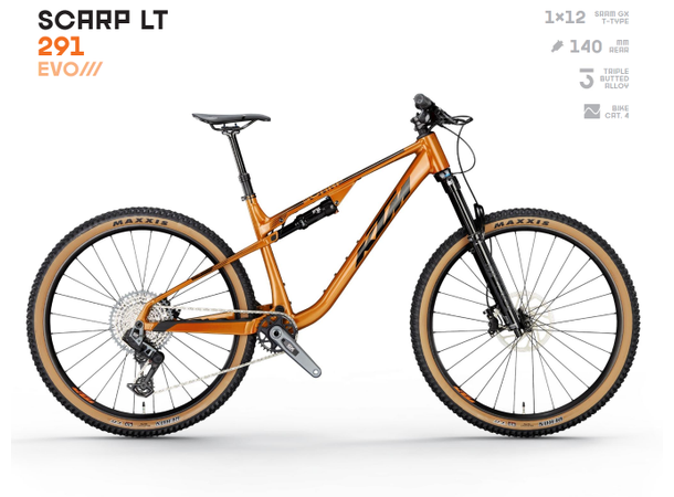 KTM Scarp Lt 291 Oransje Disc, 1x12 SRAM GX T-TYPE, 5 