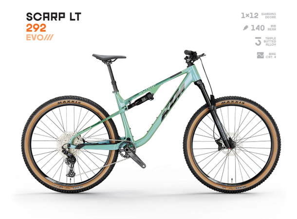 KTM Scarp Lt 292  Grønn Disc, 1x12 SHIMANO DEORE, 5 