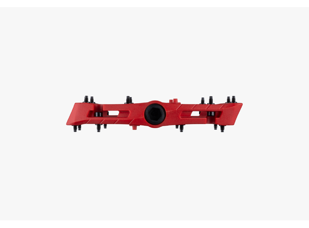 Race Face Chester Platformpedal L Rød Nylon Composite, 115x110mm, 22-pin, 355g 