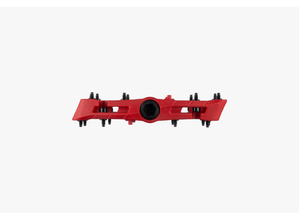 Race Face Chester Platformpedal S Rød Nylon Composite, 105x100mm,22-pins, 345g 