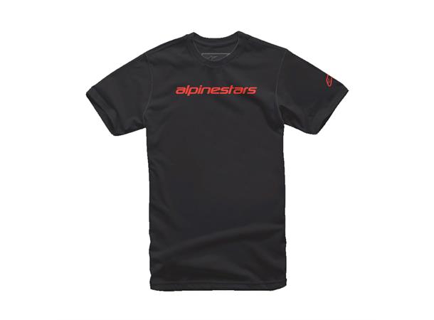 Alpinestars Linear Wordmark T-skjorte Large, Sort/Rød