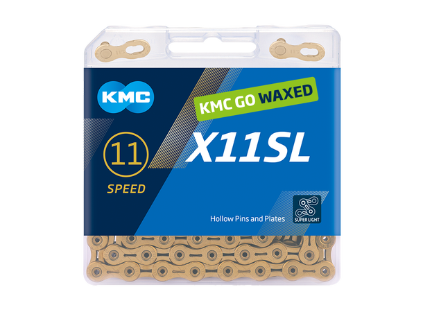 KMC X11SL Ti-N Go Waxed Kjede Gull 11-Delt, 118 ledd, 5.65mm 