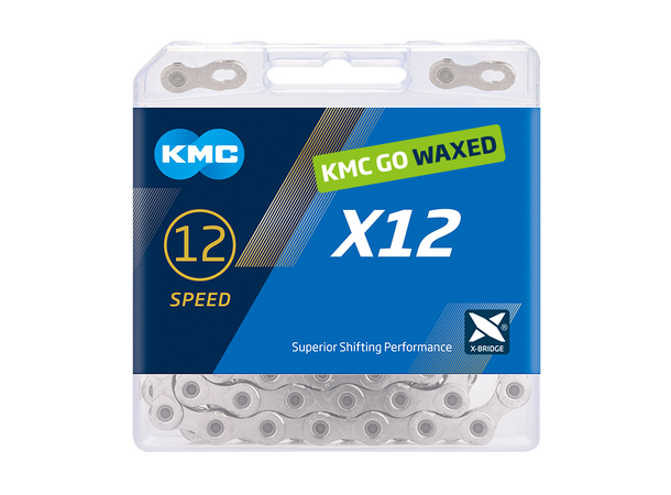 KMC X12 Go Waxed Kjede Sølv 12-Delt, 126 ledd, 5.2mm 