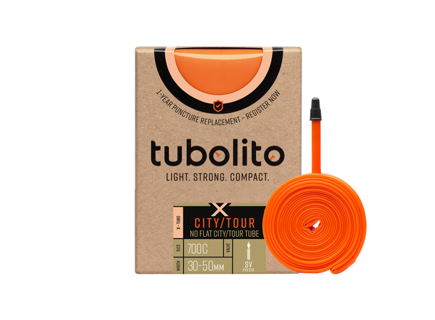 Tubolito X-TuboPresta City/Tour28 Slange 30/50-622mm,TPU,oransje 42mm ventil,130g 