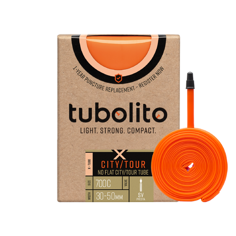 Tubolito X-TuboPresta City/Tour28 Slange 32/50-622mm,TPU,oransje 42mm ventil,130g