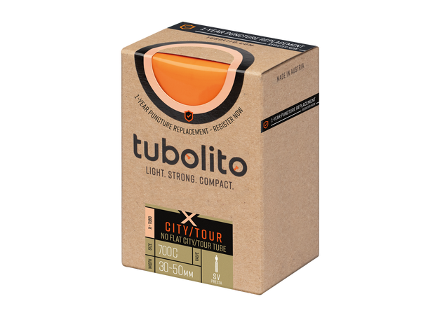 Tubolito X-TuboPresta City/Tour28 Slange 30/50-622mm,TPU,oransje 42mm ventil,130g 