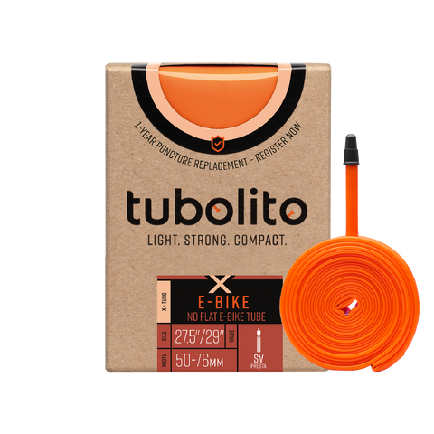 Tubolito X-Tubo Presta E-MTB Slange 50/76-622mm,TPU,oransje 42mm ventil,164g