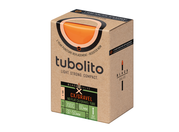 Tubolito X-Tubo Presta Gravel 28" Slange 32/50-622mm,TPU,sort 60mm ventil,131g 