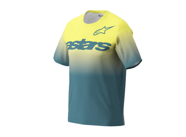 Alpinestars A-Dura Astars 2.0 SS Trøye X-Large, Blå/Grønn/Gul, Regular Fit 