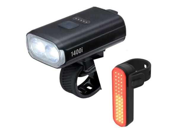 BBB StrikeDuo 1400iC BLS-275i Lyktesett 1400+80 lumens, ink Signal BLS-255 Bak 