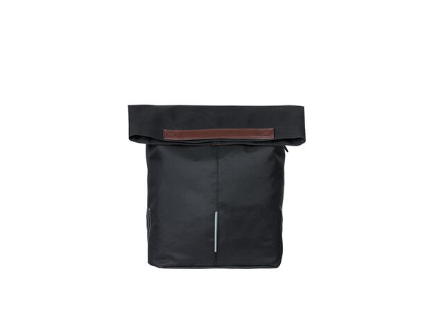 Basil City Shopper MIK Hooks Sideveske Sort, 16 liter, MIK Hooks System 