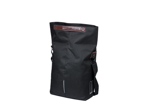 Basil City Shopper MIK Hooks Sideveske Sort, 16 liter, MIK Hooks System 