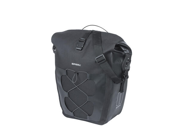 Basil Navigator MIK Studs Sideveske L Sort, 22 Liter, IPX3,ink MIK Studs plate 