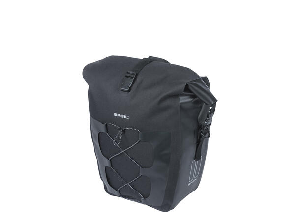 Basil Navigator MIK Studs Sideveske L Sort, 22 Liter, IPX3,ink MIK Studs plate 