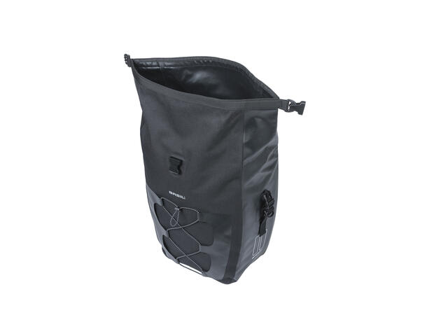 Basil Navigator MIK Studs Sideveske L Sort, 22 Liter, IPX3,ink MIK Studs plate 
