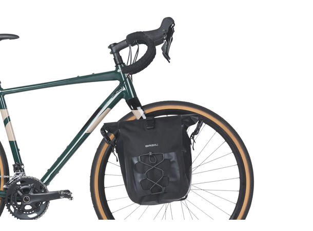 Basil Navigator MIK Studs Sideveske M Sort, 14 Liter, IPX3,ink MIK Studs plate 
