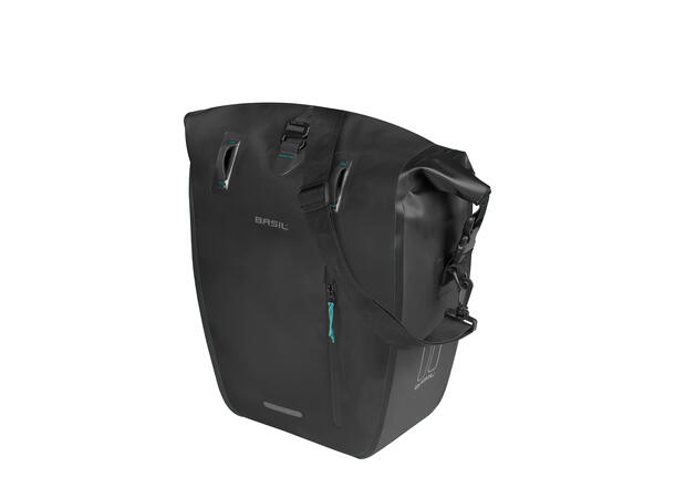 Basil Rivo MIK Hooks Sideveske L Sort, 31Liter, MIK Hooks System,Vanntett 