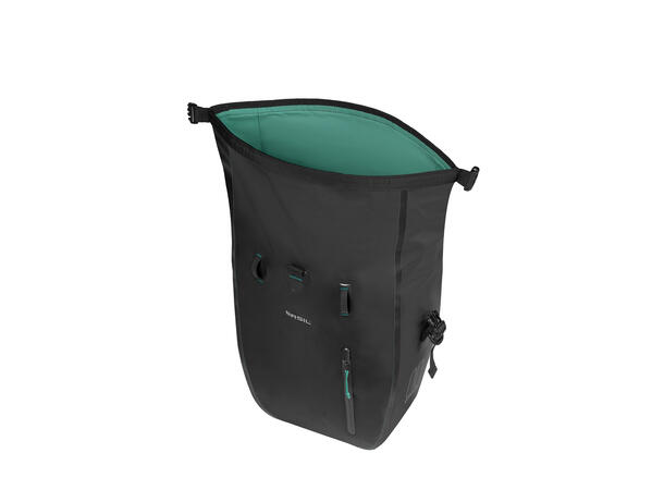 Basil Rivo MIK Hooks Sideveske L Sort, 31Liter, MIK Hooks System,Vanntett 