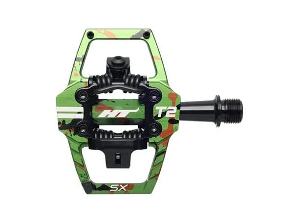 HT T2-SX BMX Pedaler Camo Alu, 4-pins, m/cleats, 377gr 