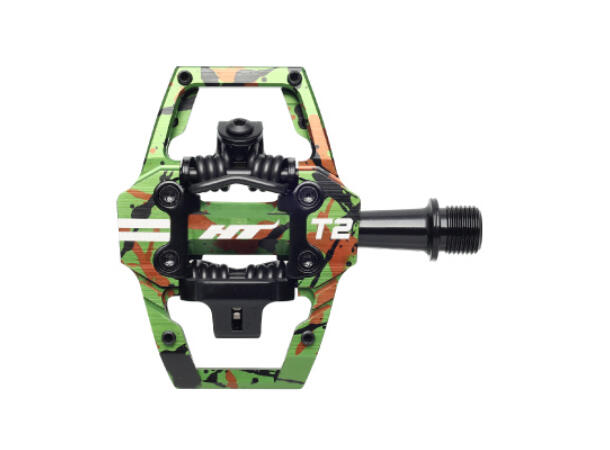 HT T2 Enduro Pedaler Camo Alu, 4-pins, m/cleats, 376gr 