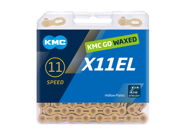 KMC X11EL Ti-N Go Waxed Kjede Gull 11-Delt, 118 ledd, 5.65mm 